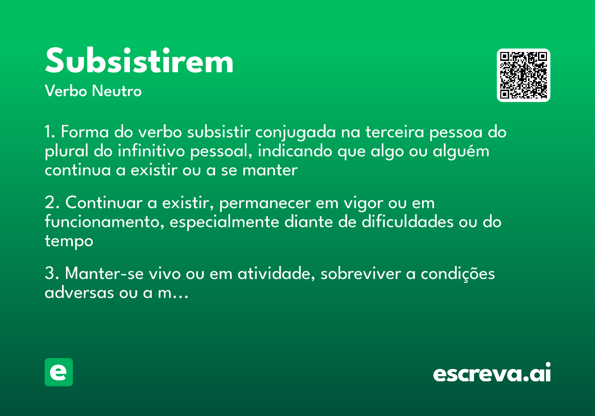 subsistirem