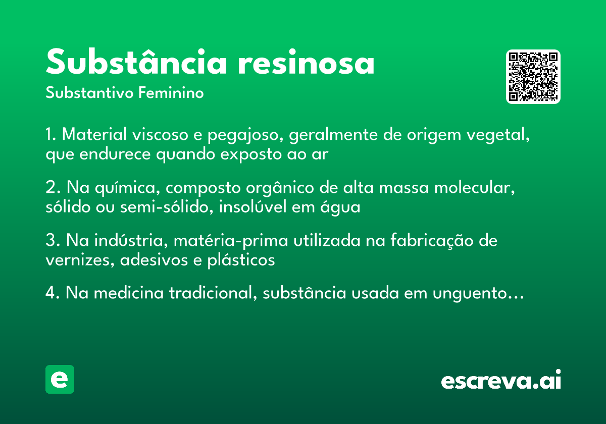 substância resinosa