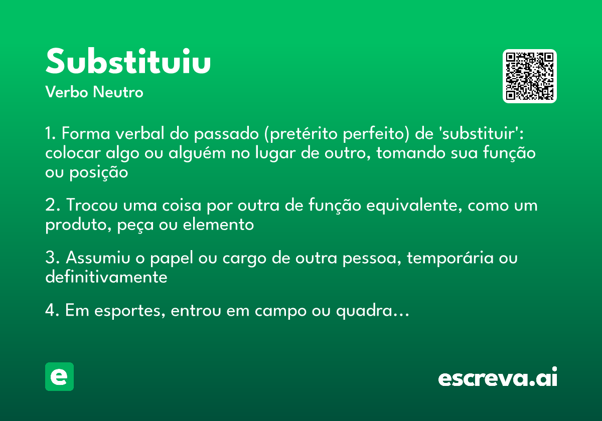 substituiu