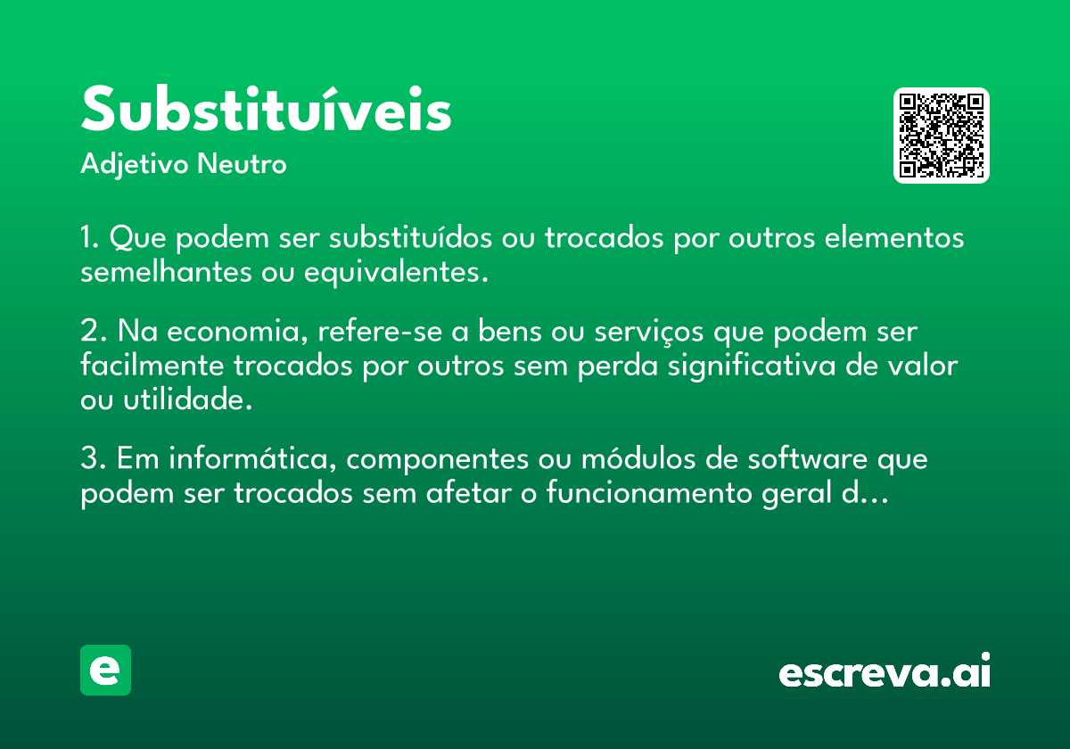 substituíveis