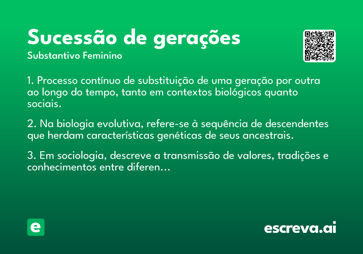 sucessão de gerações