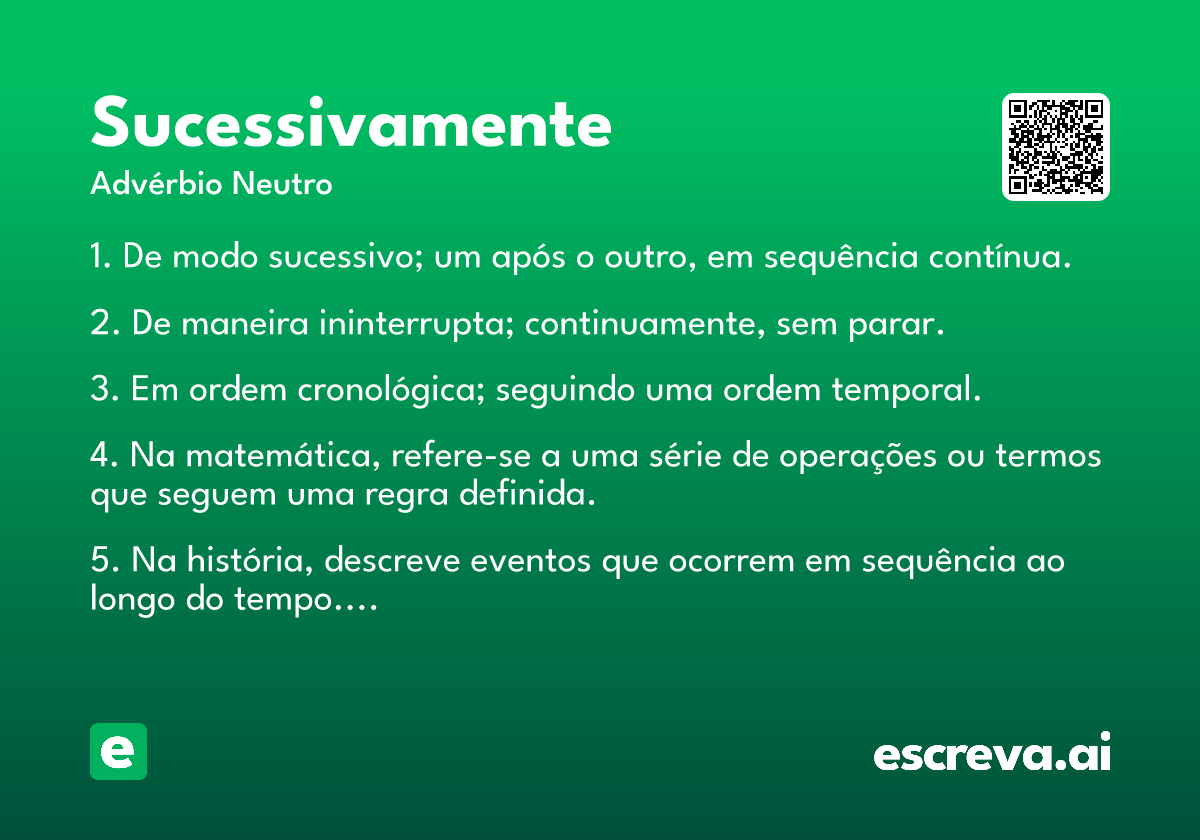 sucessivamente