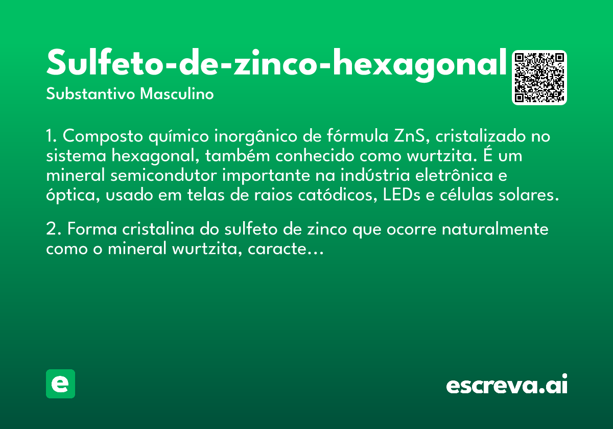 sulfeto-de-zinco-hexagonal