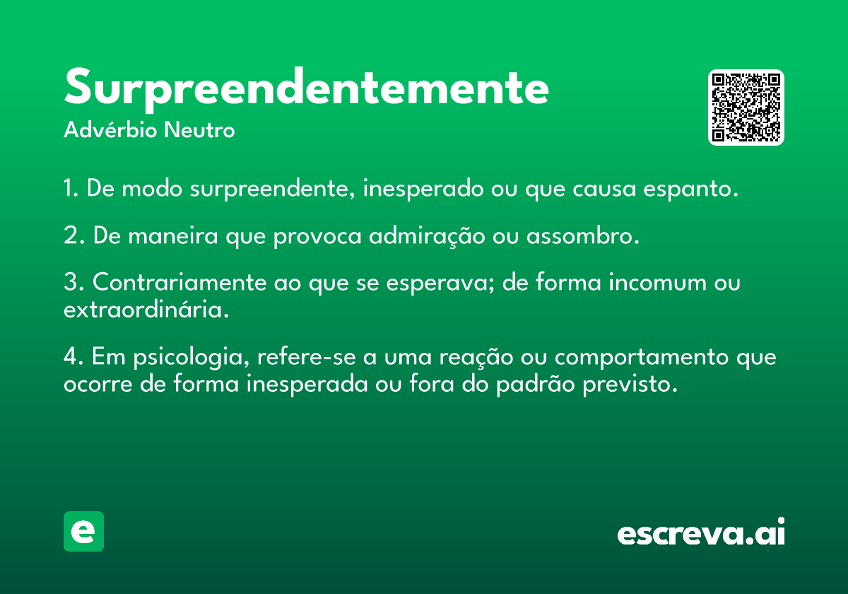 surpreendentemente
