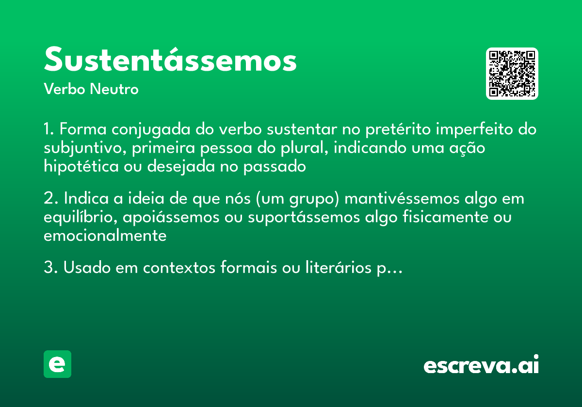 sustentássemos