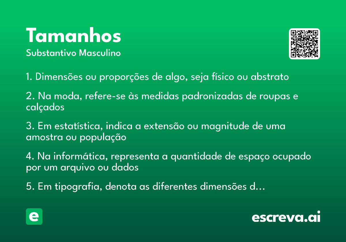 tamanhos