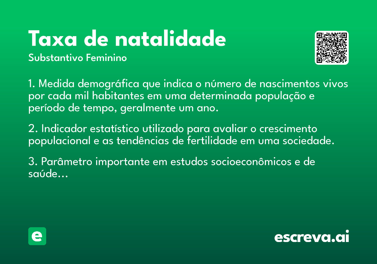 taxa de natalidade