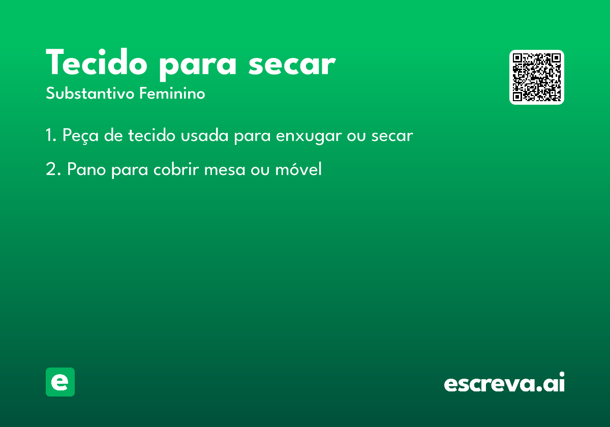 tecido para secar