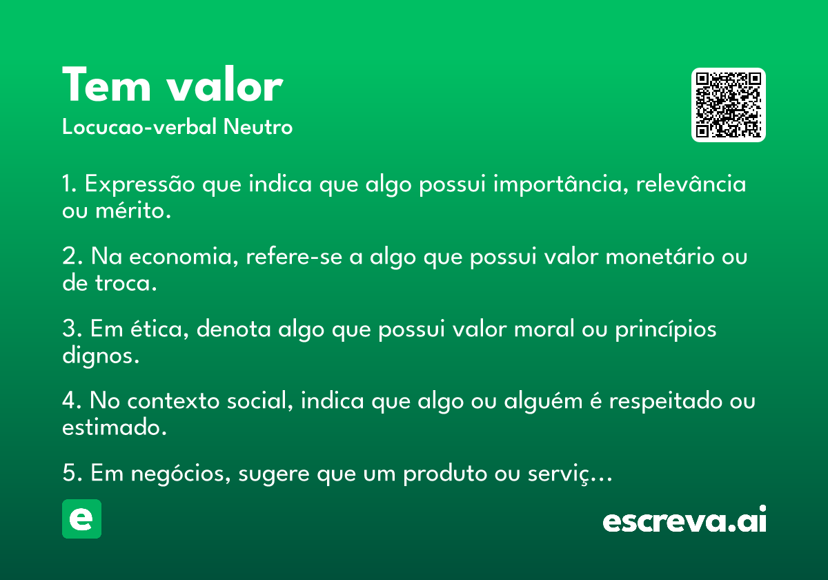 tem valor