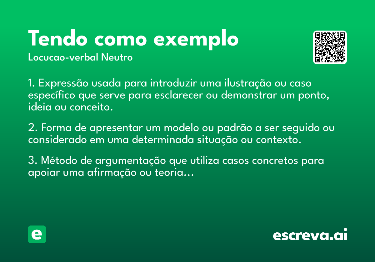 tendo como exemplo