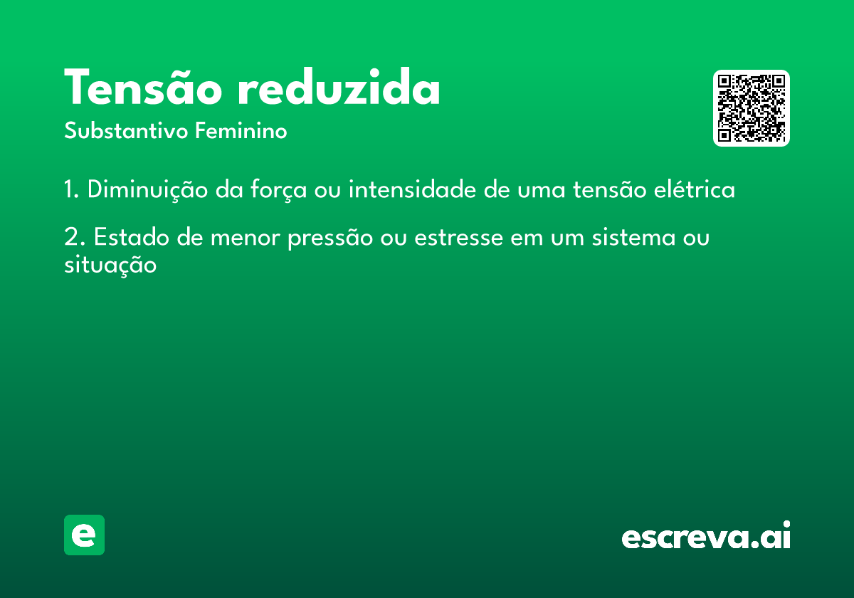 tensão reduzida