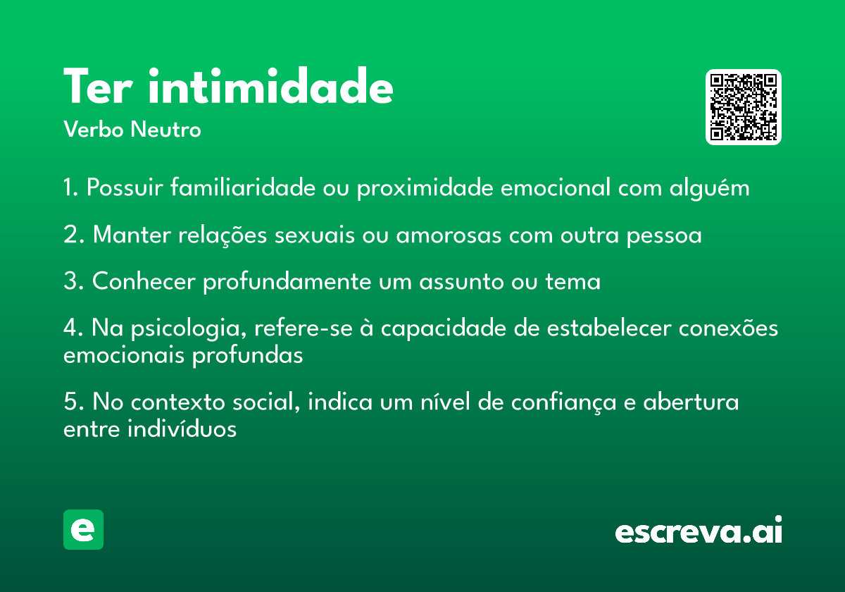 ter intimidade