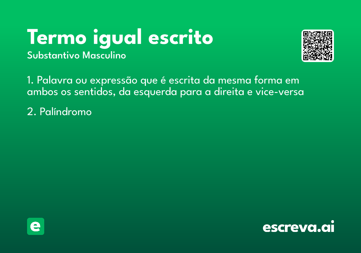 termo igual escrito