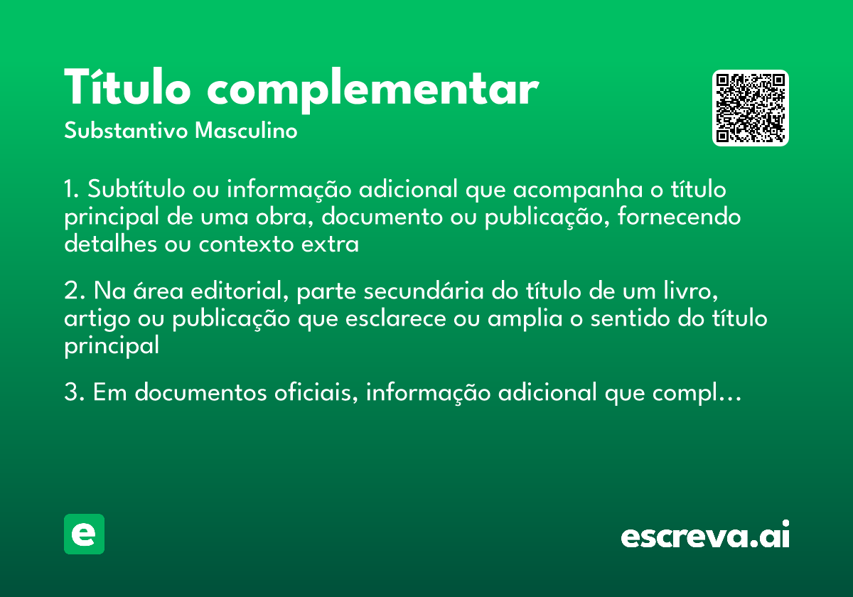 título complementar
