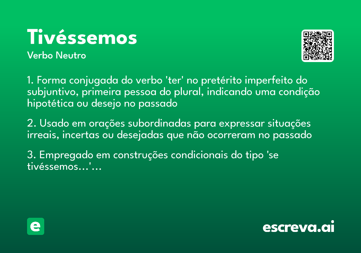 tivéssemos