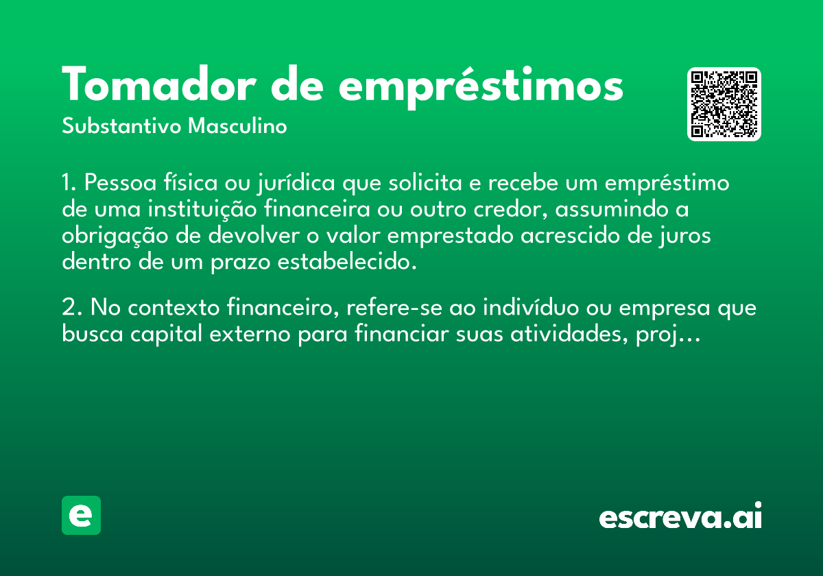 tomador de empréstimos
