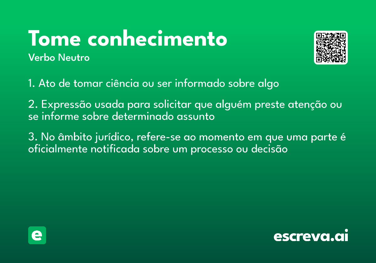 tome conhecimento