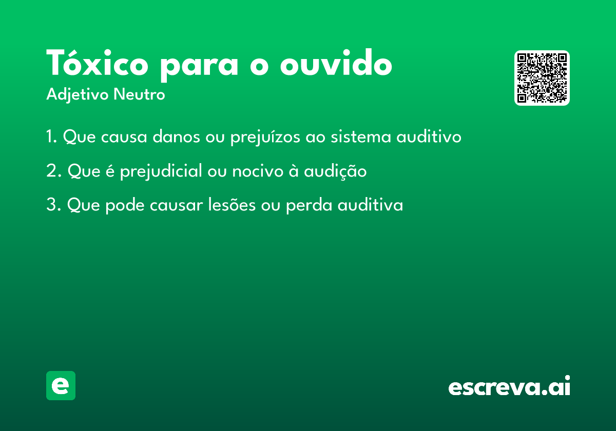tóxico para o ouvido