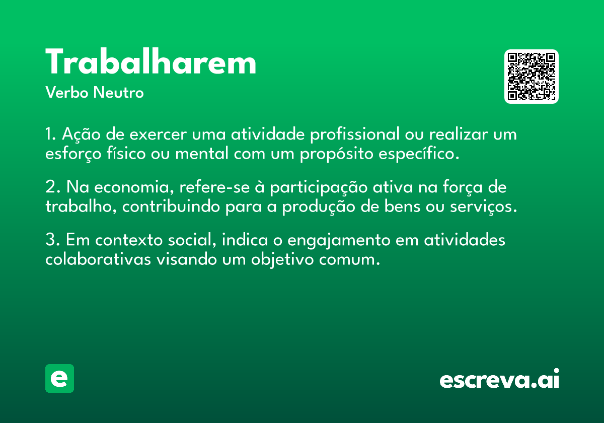 trabalharem