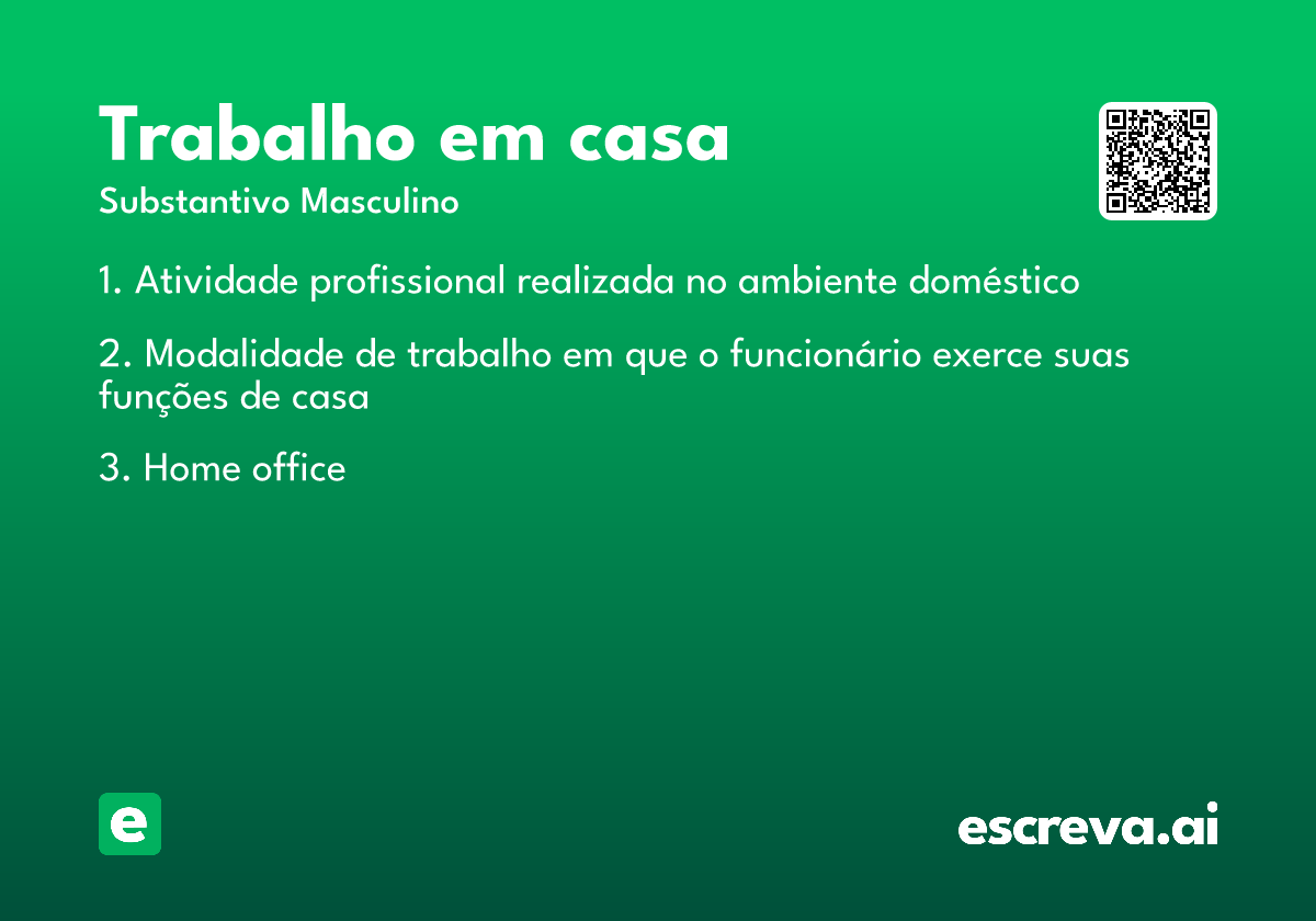 trabalho em casa