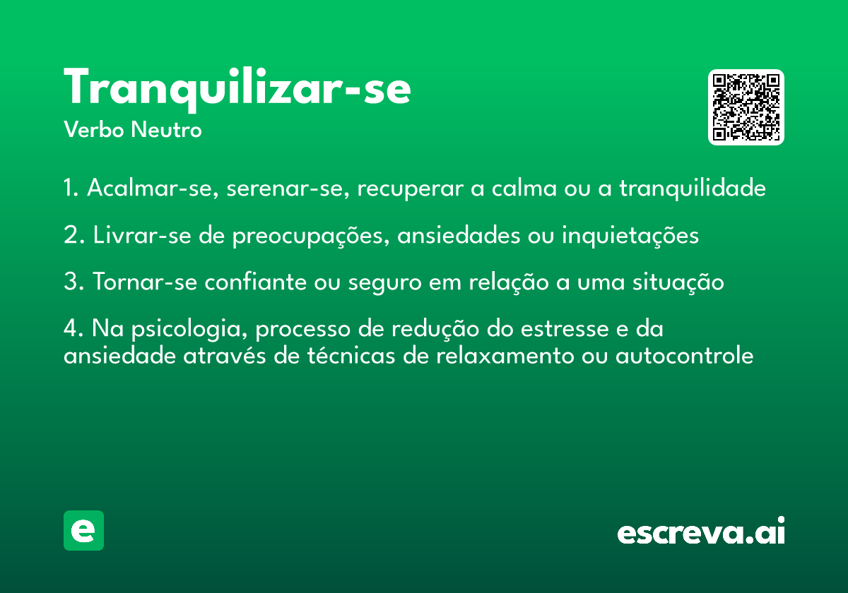 tranquilizar-se