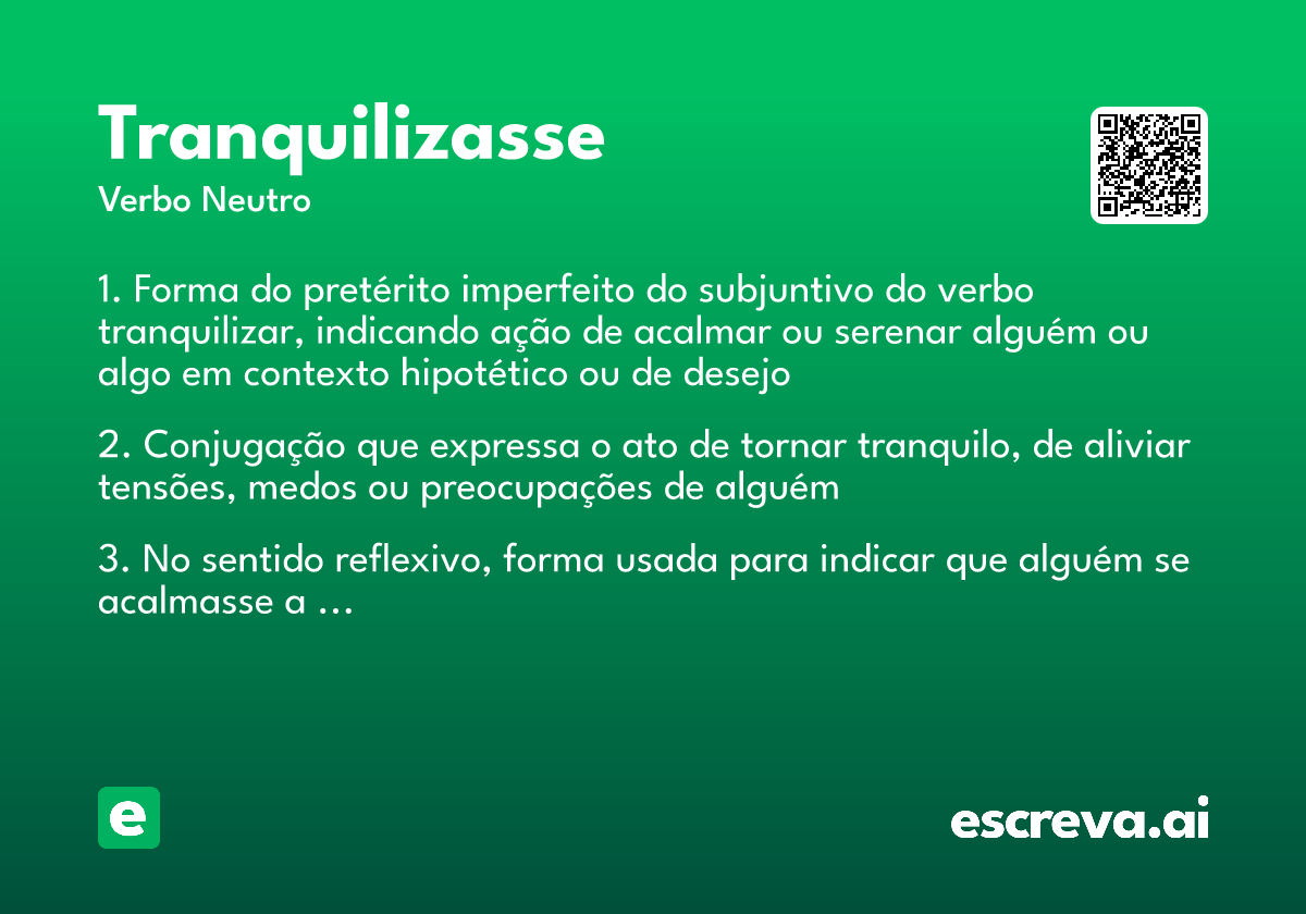 tranquilizasse