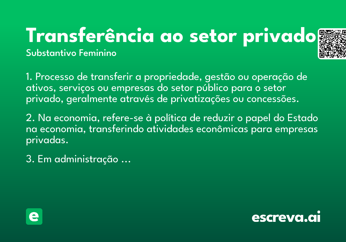 transferência ao setor privado