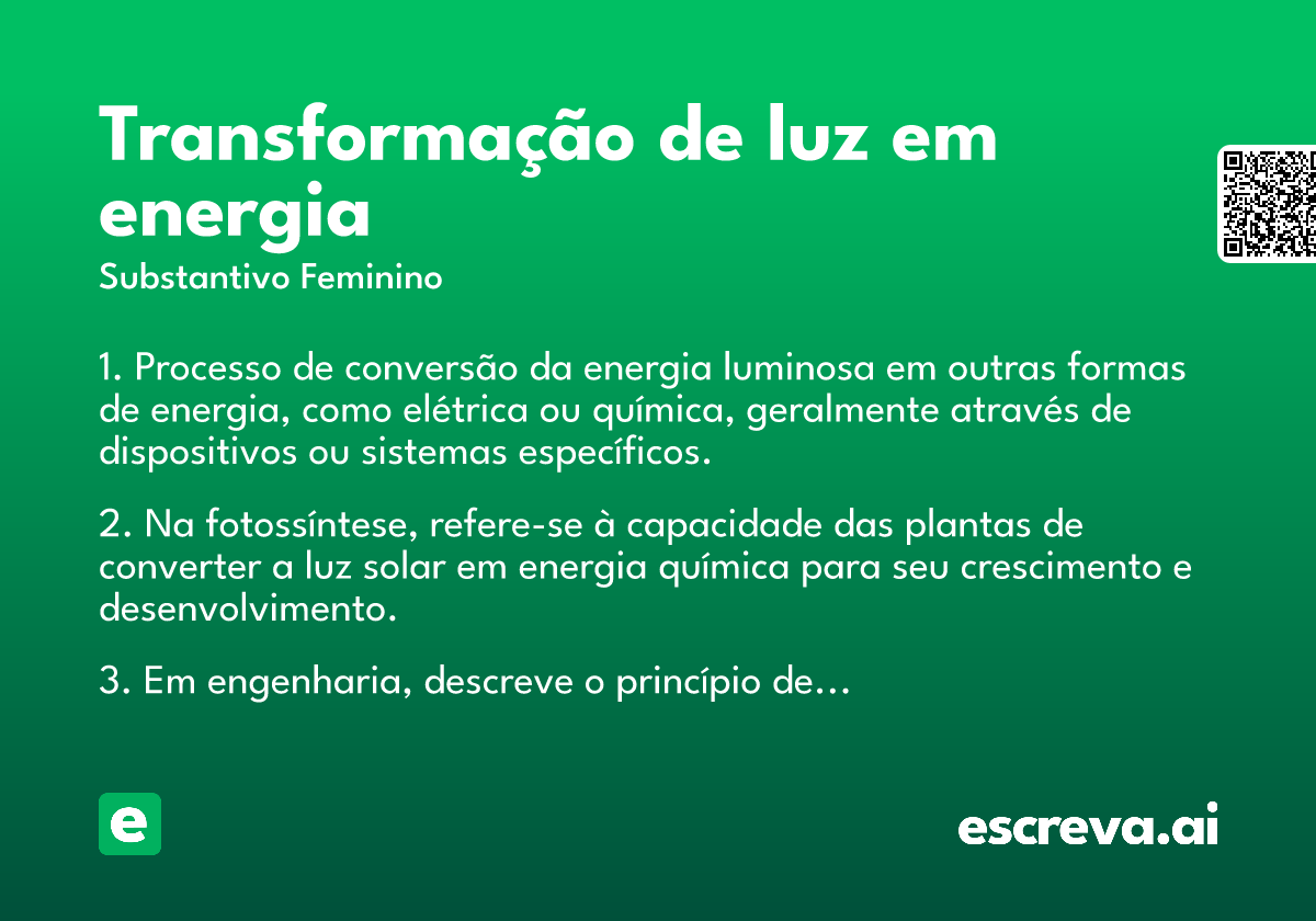 transformação de luz em energia