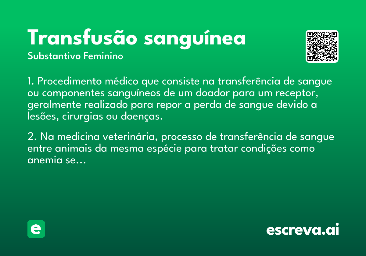 transfusão sanguínea