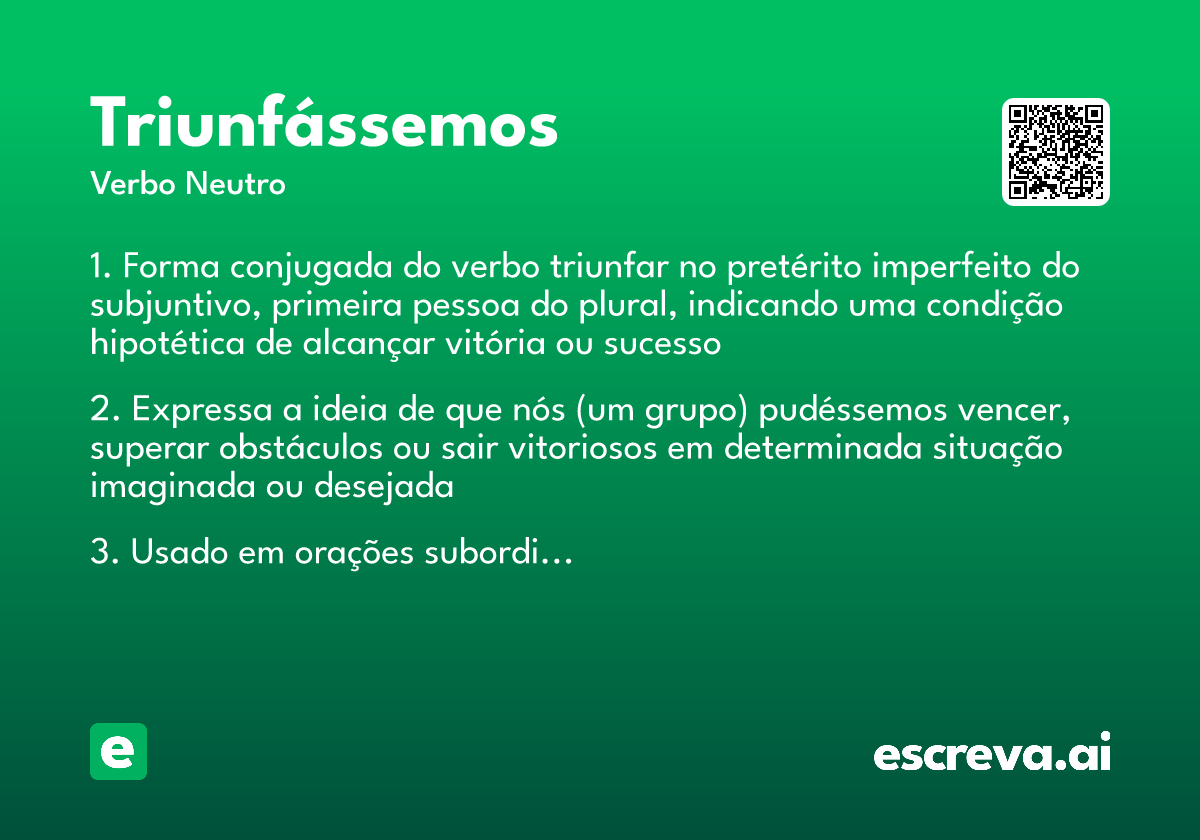 triunfássemos