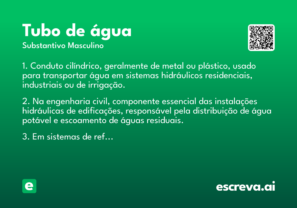 tubo de água