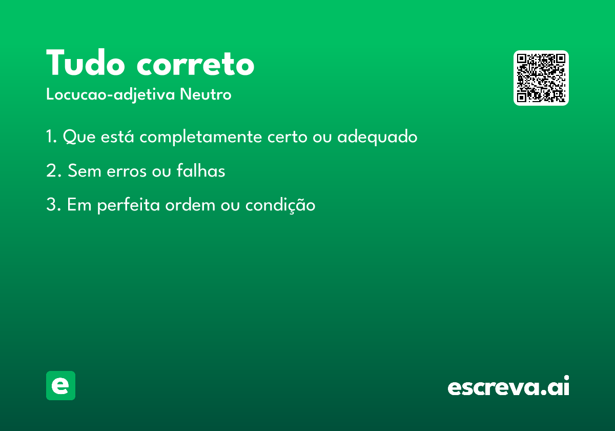 tudo correto