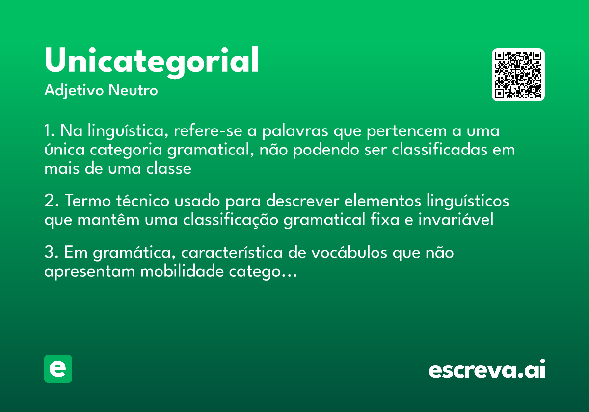unicategorial
