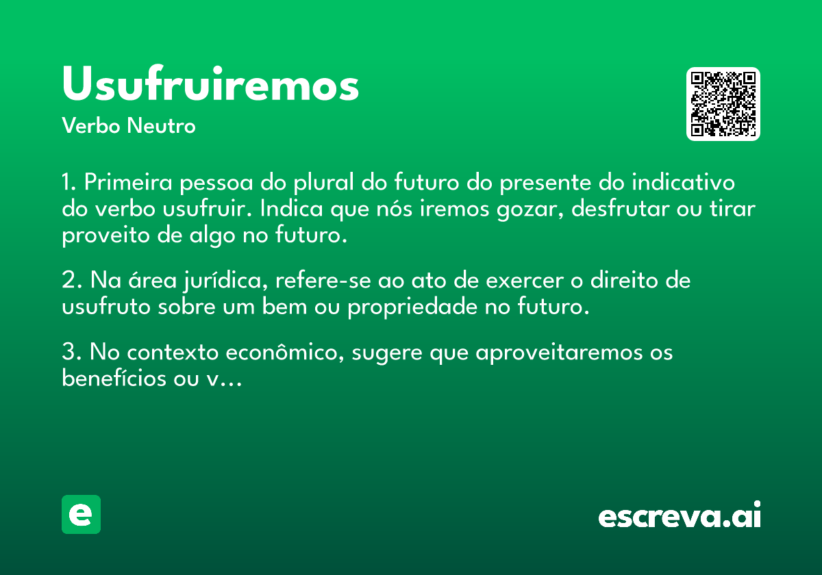 usufruiremos