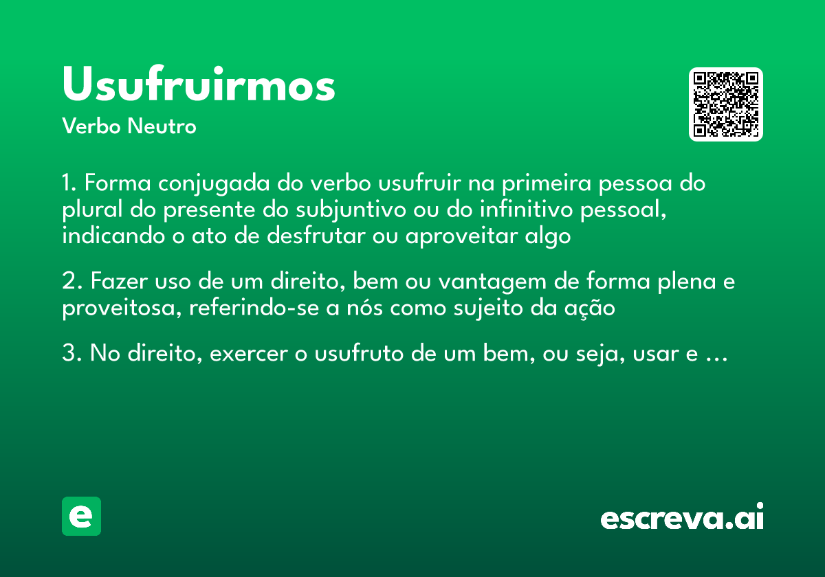 usufruirmos