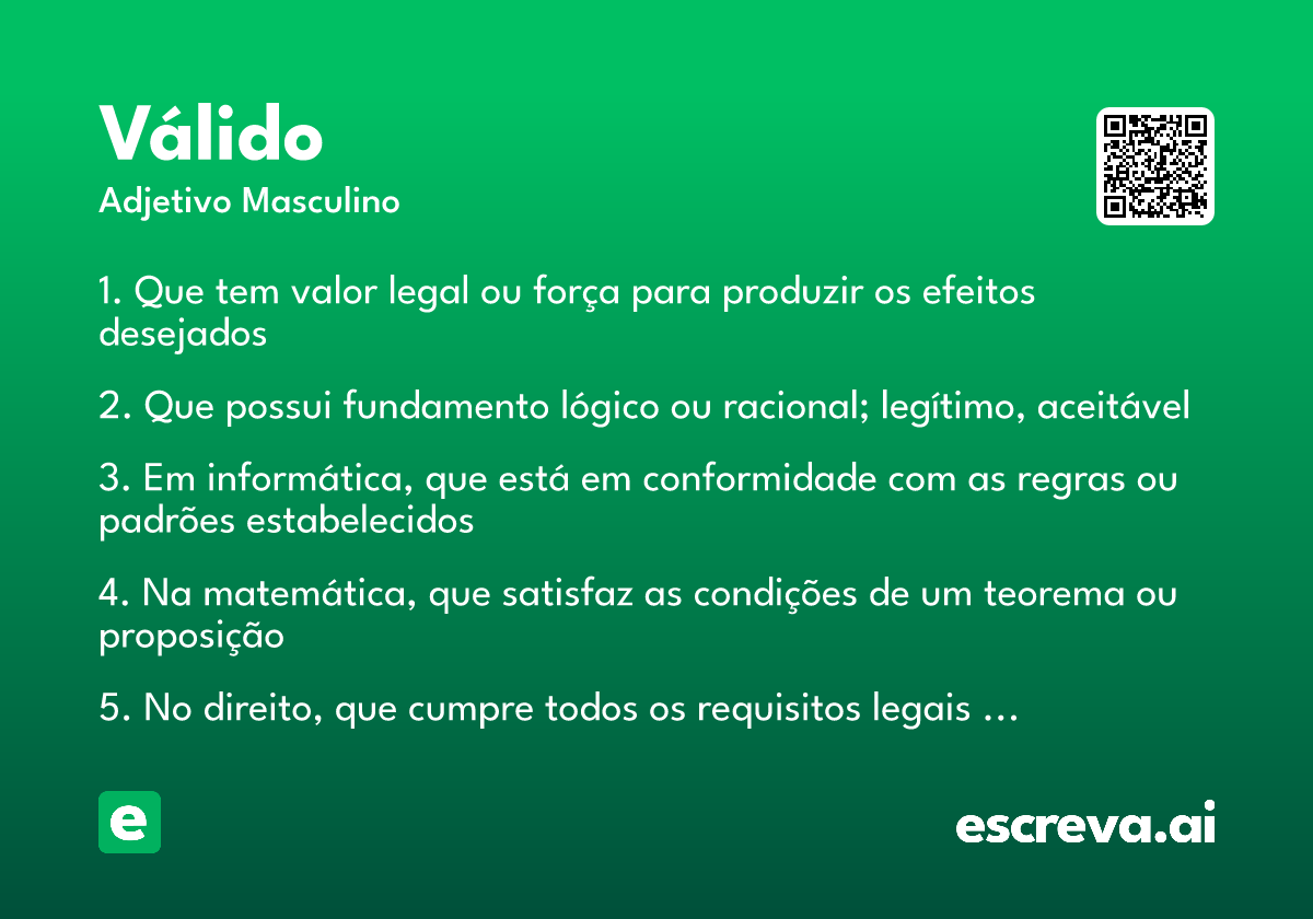 válido