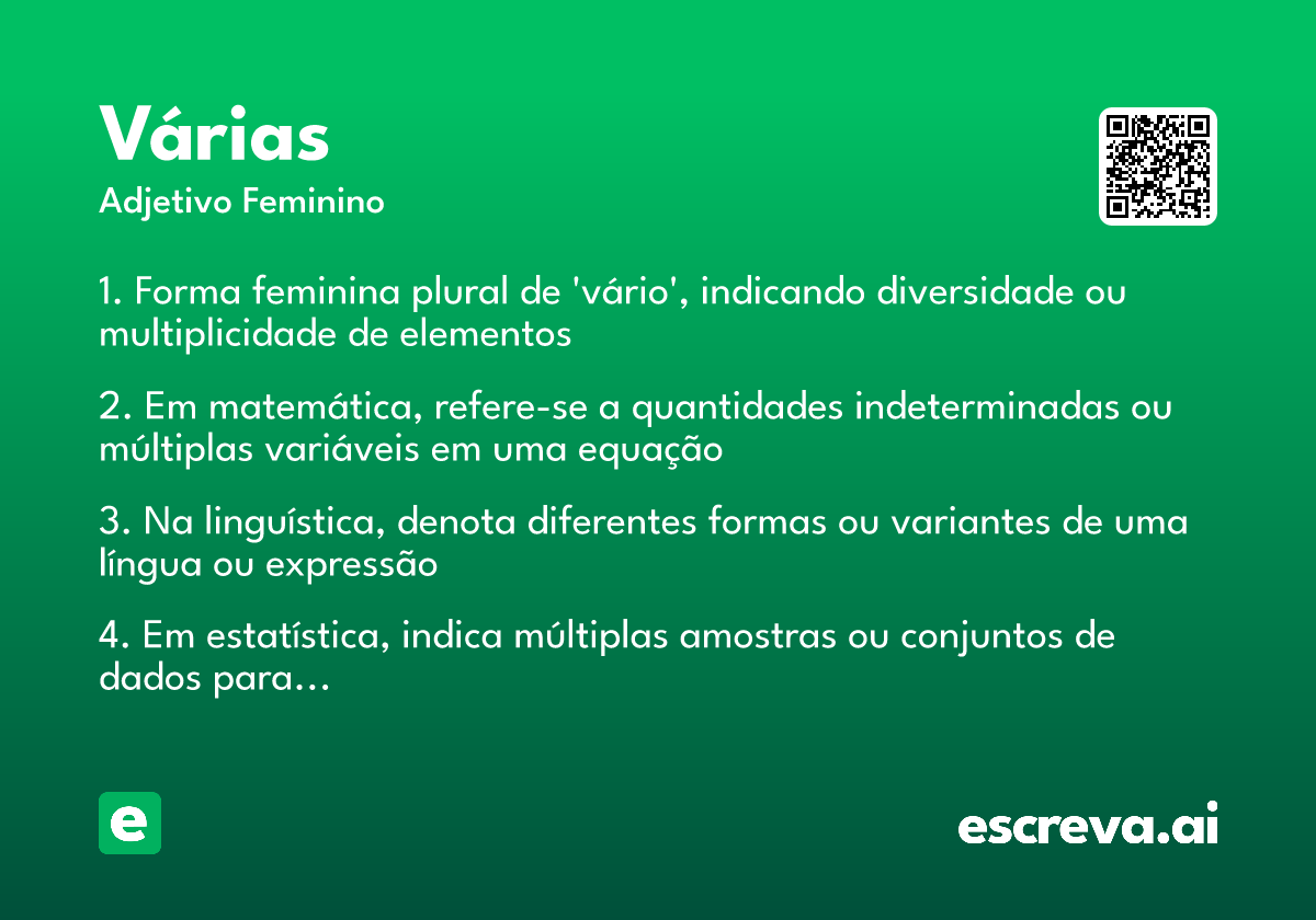 várias