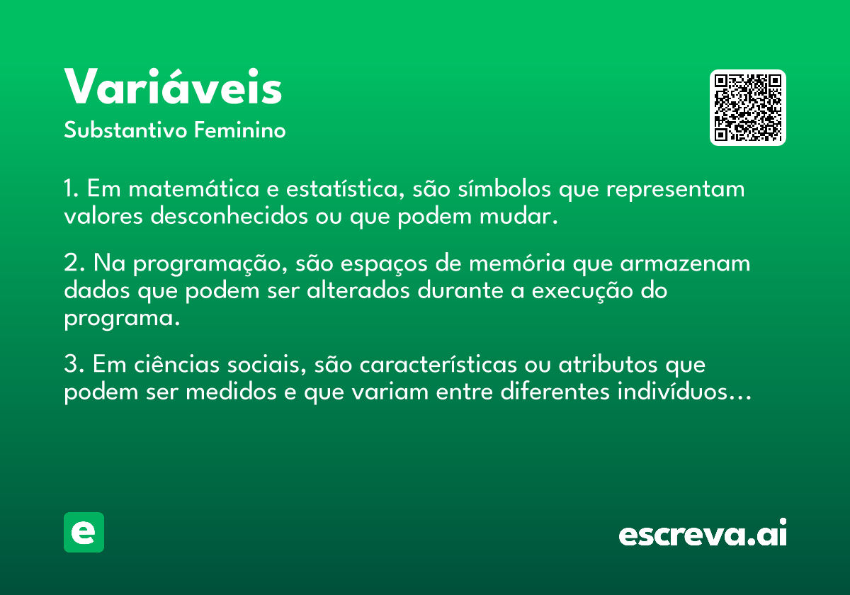 variáveis