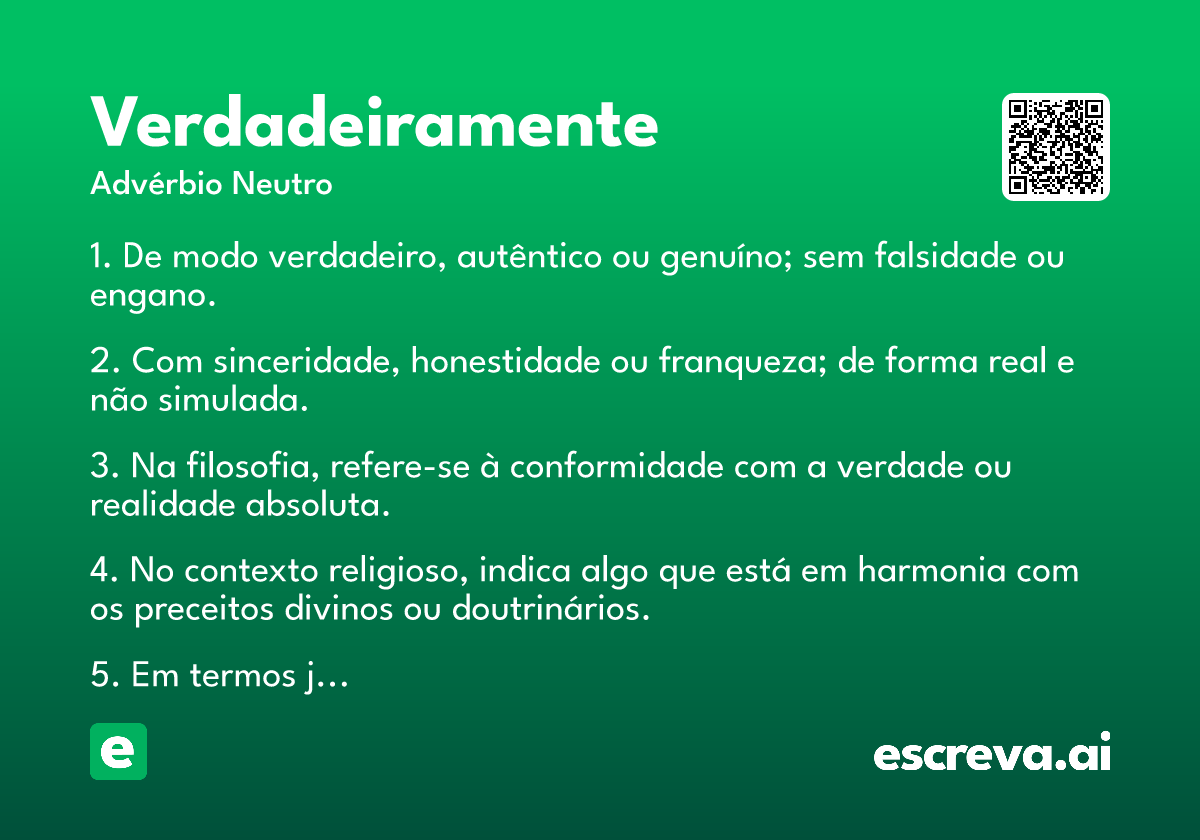 verdadeiramente