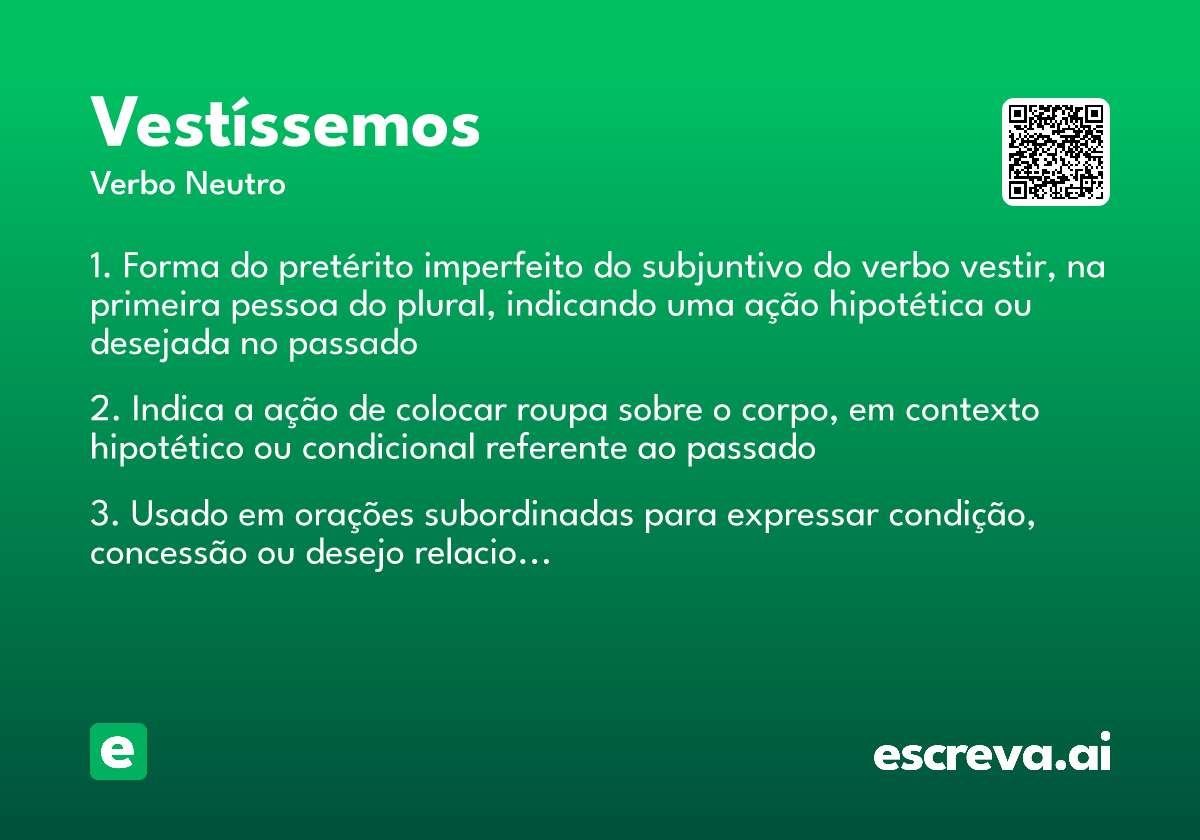 vestíssemos