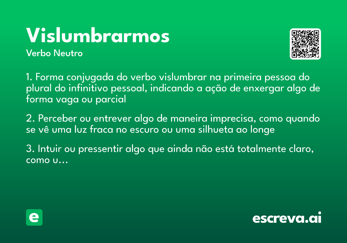 vislumbrarmos